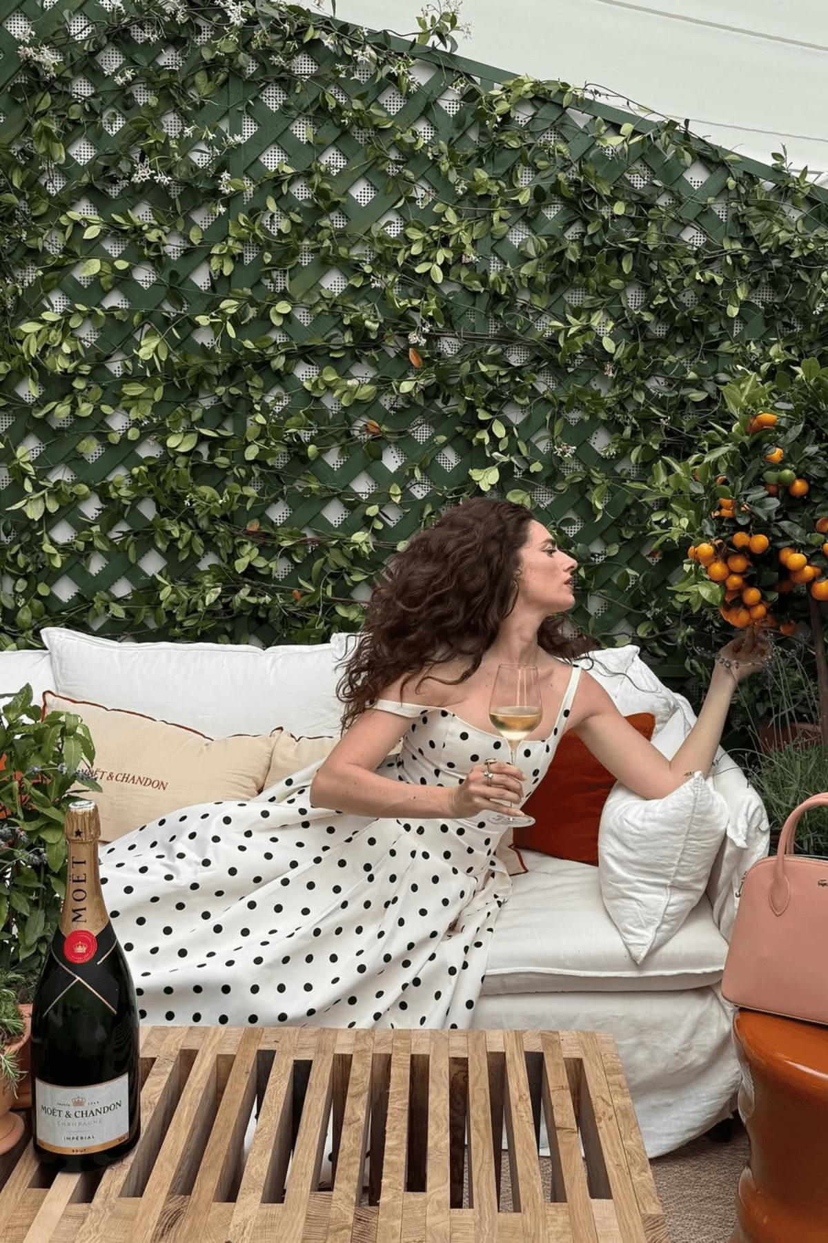 Madeleine Polka Dot Square Neck A-Line Midi Dress
