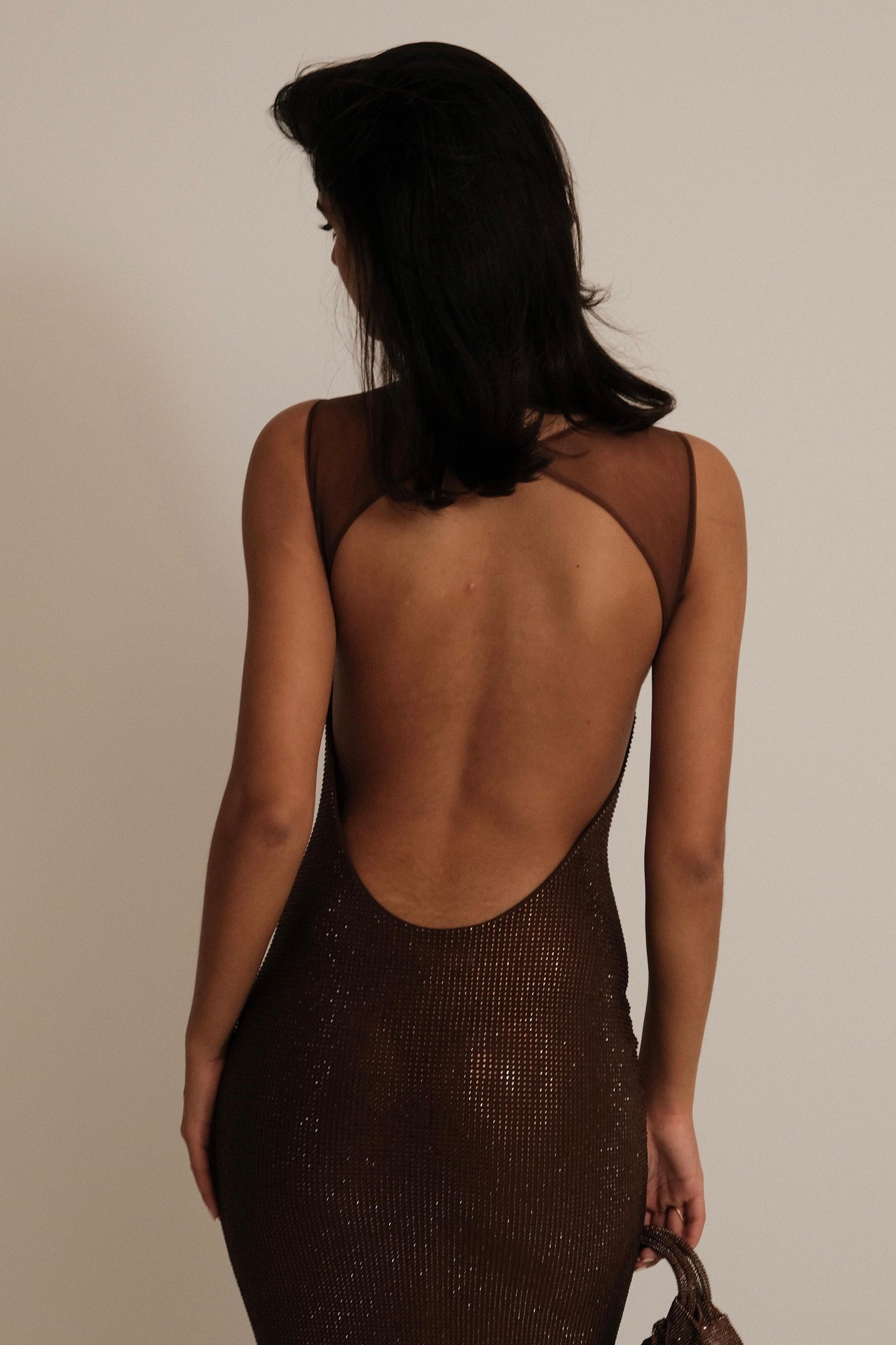 Meshki Jasmyn Hot Fix Maxi Dress (Chocolate)